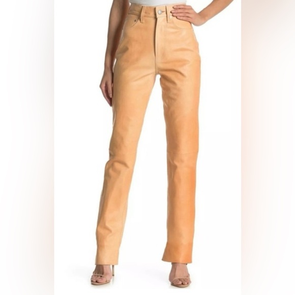 NWT Helmut Lang Leather Pants Femme Hi Bootcut / Straight Leg - Picture 3 of 12